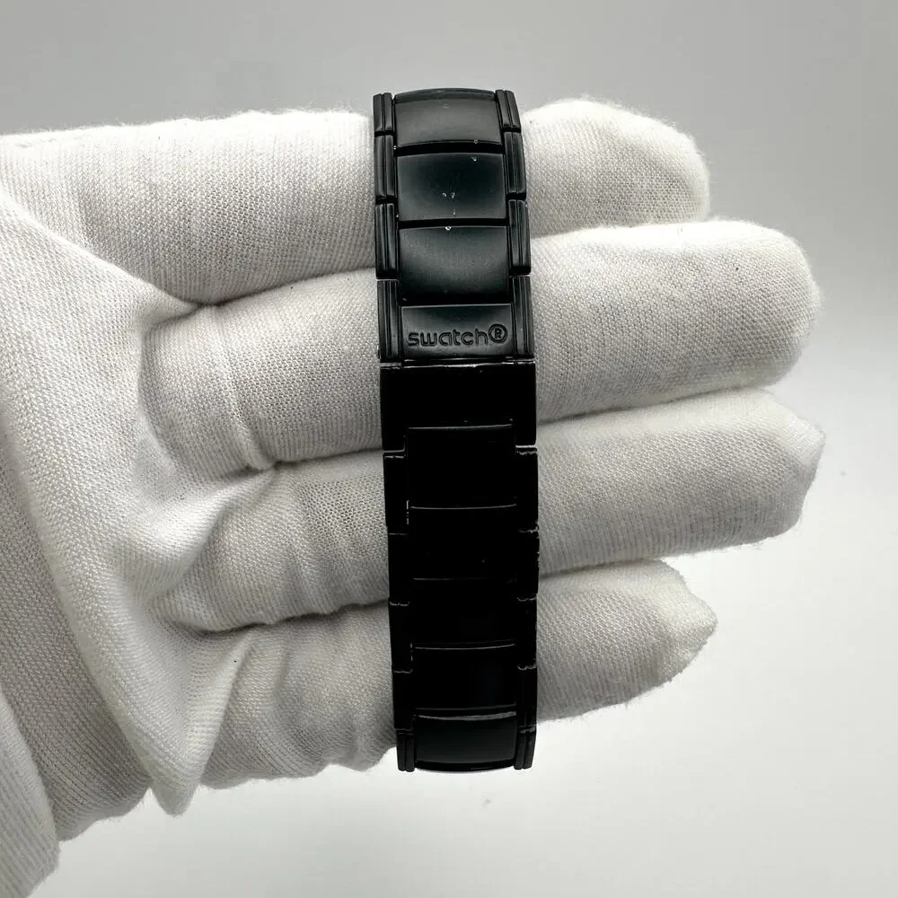 Swatch Irony Black Thought YLB7000AG Black Blue Dial Quartz Analog Watch